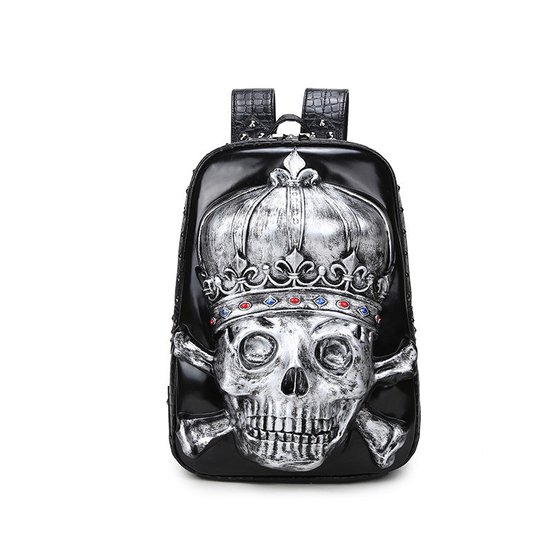 women's skull punk backpack, view 4 - MRSLM