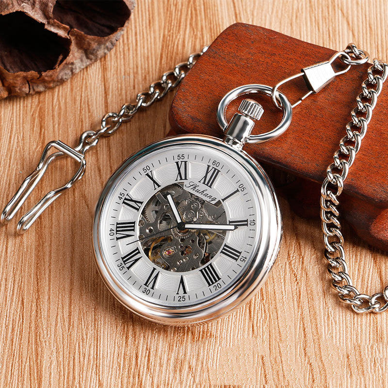 open-face automatic mechanical pocket watch, view 8 - MRSLM