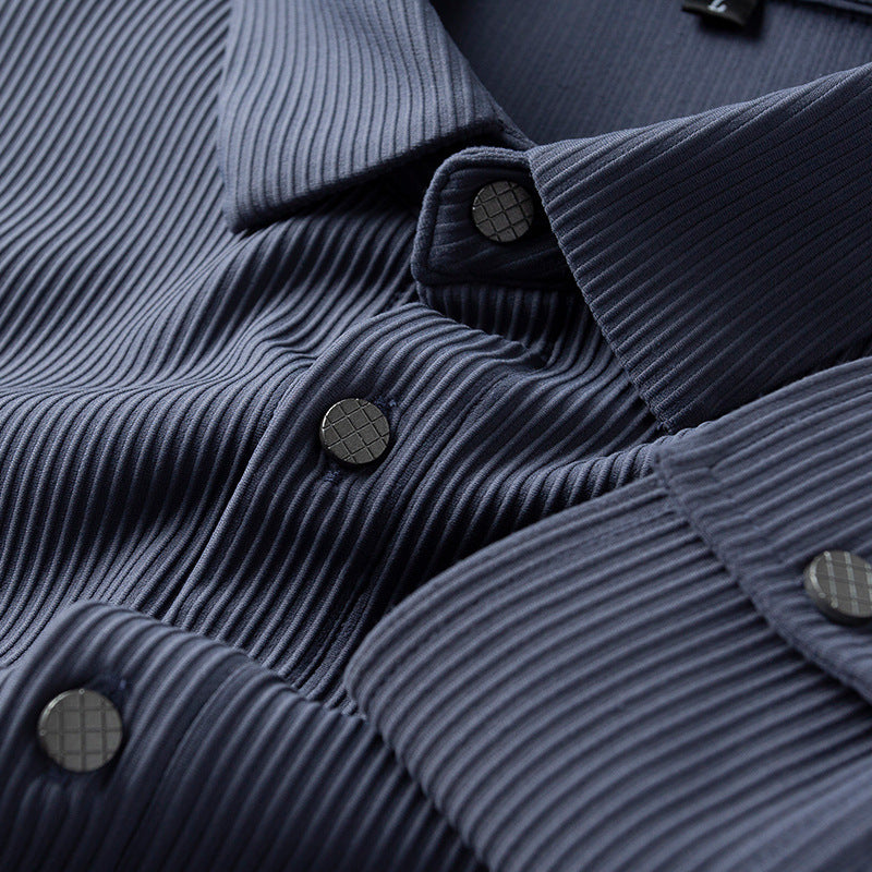 thin slim fit business casual shirt, view 7 - MRSLM