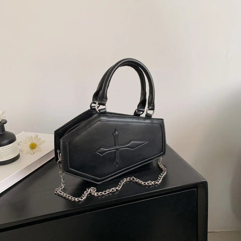 Y2K gothic coffin handbag, view 6 - MRSLM