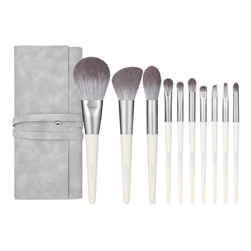 fox tail makeup brush set 10 pieces, view 3 - MRSLM
