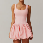 tennis sports dress fake two-piece, view 6 - MRSLM