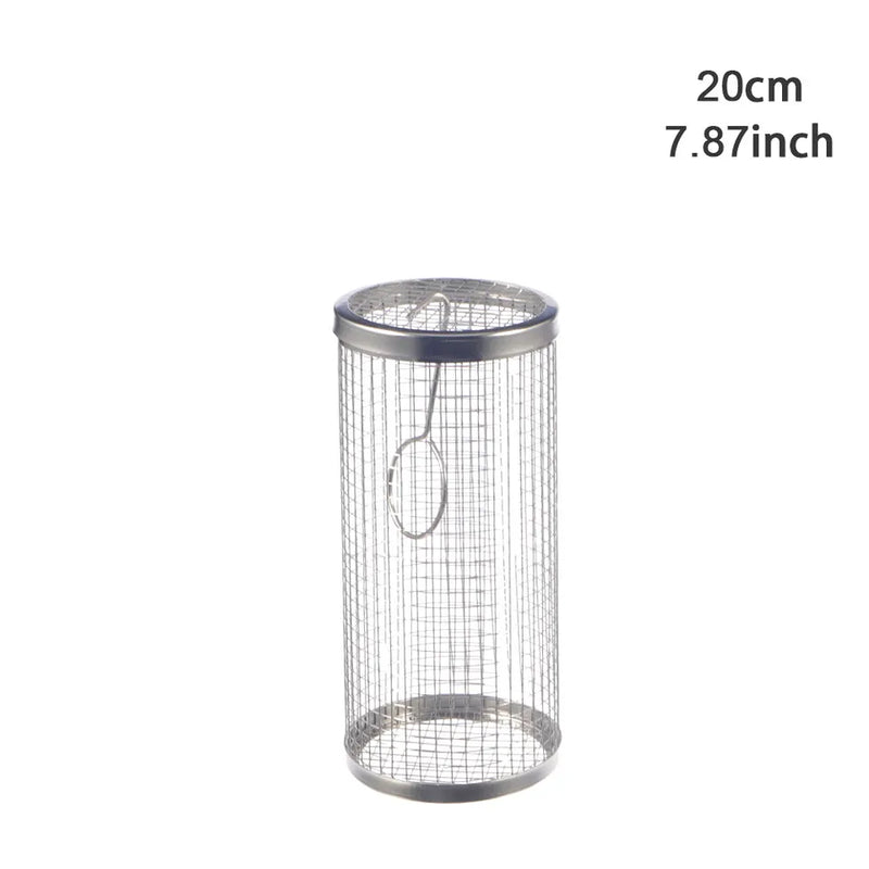 Stainless steel rolling BBQ basket, view 3 - MRSLM