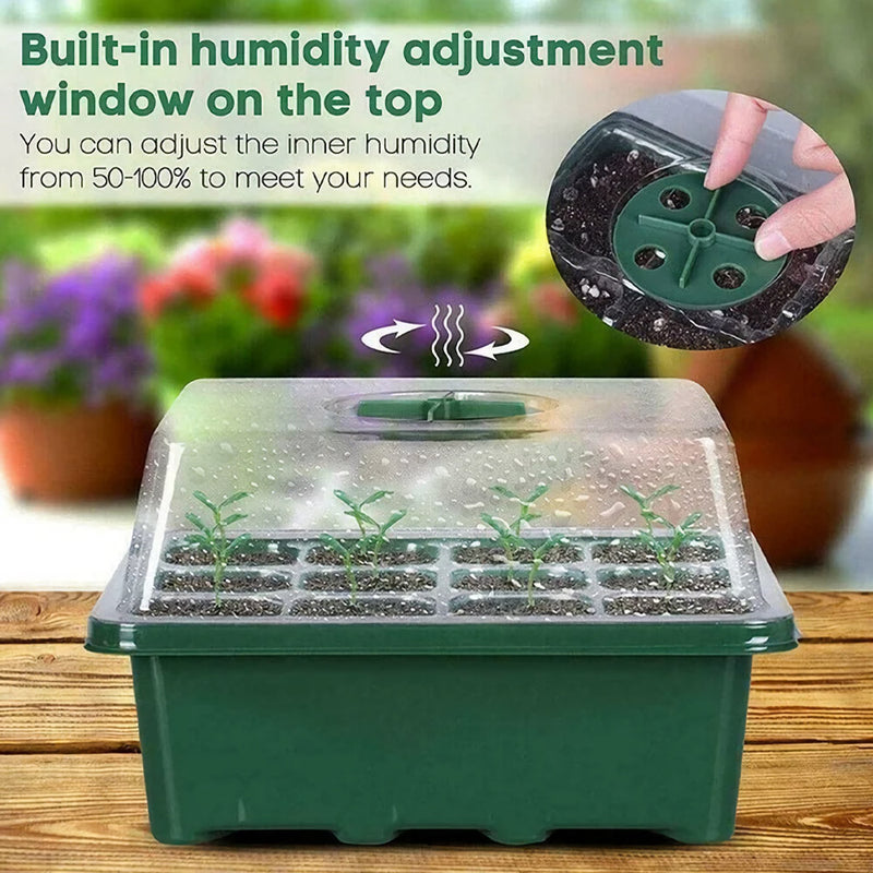 12-hole seed starter tray with cover, view 8 - MRSLM