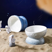 planet shape ceramic pet bowl, view 5 - MRSLM