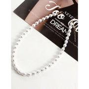 imitation pearl heart pendant necklace, view 7 - MRSLM