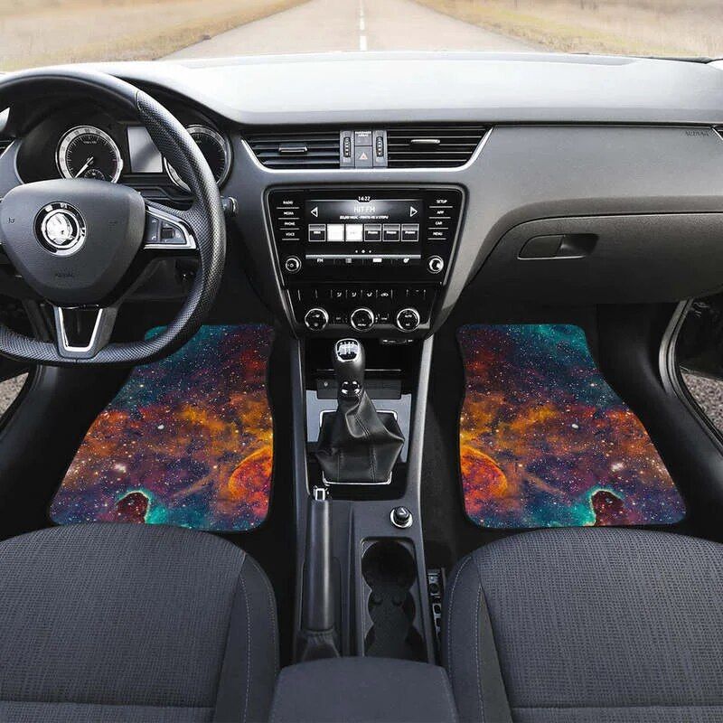 galaxy teal and orange car floor mats, view 3 - MRSLM