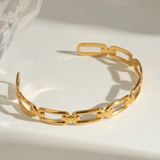 geometric open cuff bracelet, view 3 - MRSLM