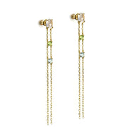 natural crystal double layer tassel earrings, view 4 - MRSLM