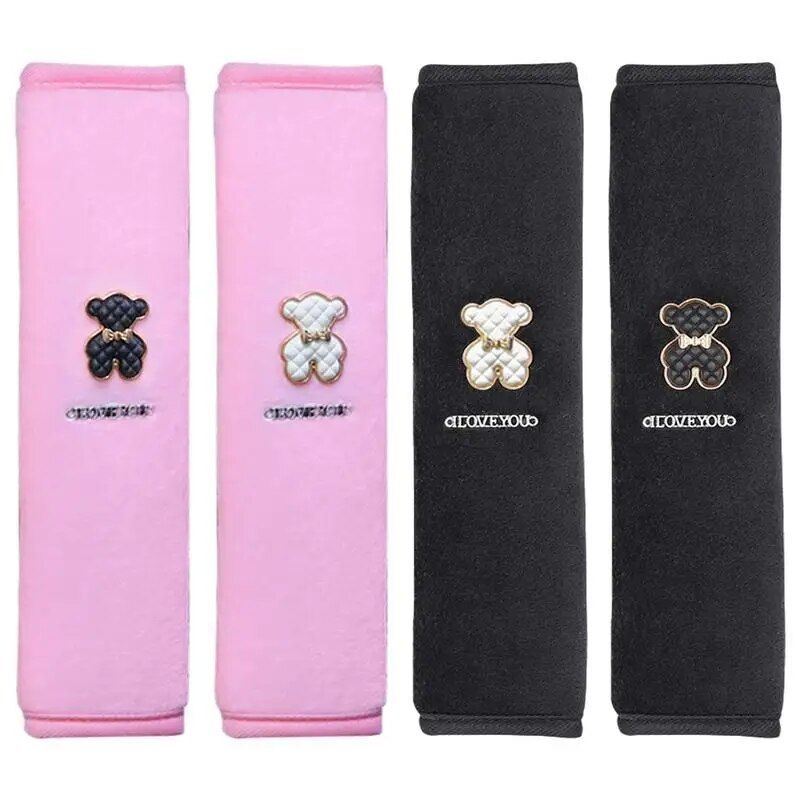 plush cartoon bear seat belt pad, view 9 - MRSLM