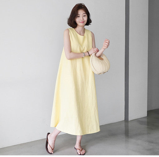cotton sleeveless swing dress, view 4 - MRSLM