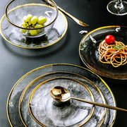 nordic glass dinner plates set, view 5 - MRSLM