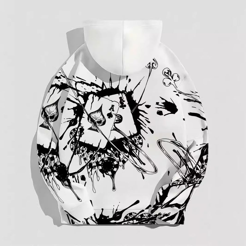 3D playing cards printed hoodie, view 3 - MRSLM