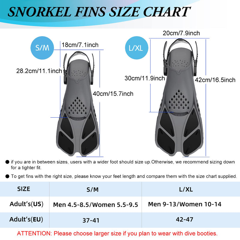 open heel snorkel fins, view 12 - MRSLM