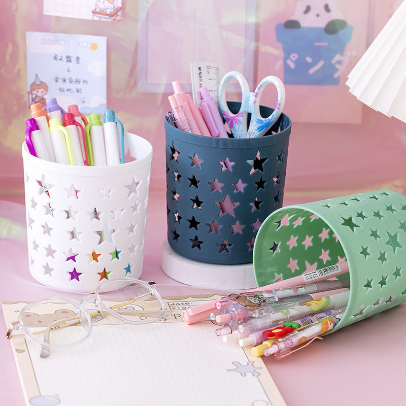 Hollow star pen holder desk organizer, view 6 - MRSLM