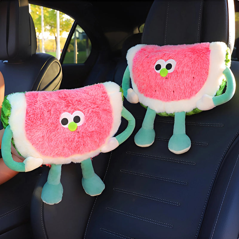 watermelon car headrest and lumbar pillow, view 5 - MRSLM