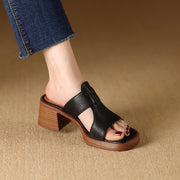 peep toe leather high heel sandals, view 10 - MRSLM