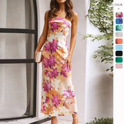 backless printed dress, view 16 - MRSLM