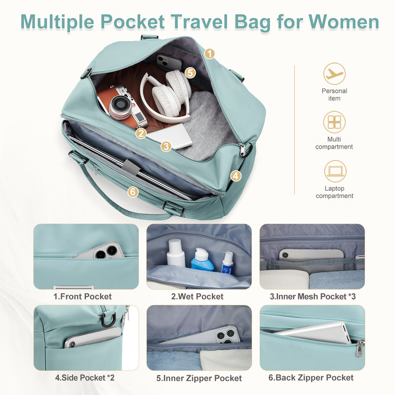 women's weekender travel bag, view 12 - MRSLM
