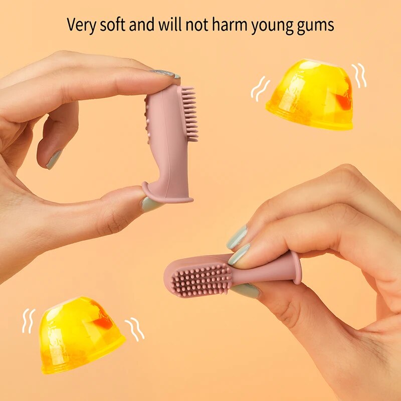 silicone baby finger toothbrush, view 13 - MRSLM