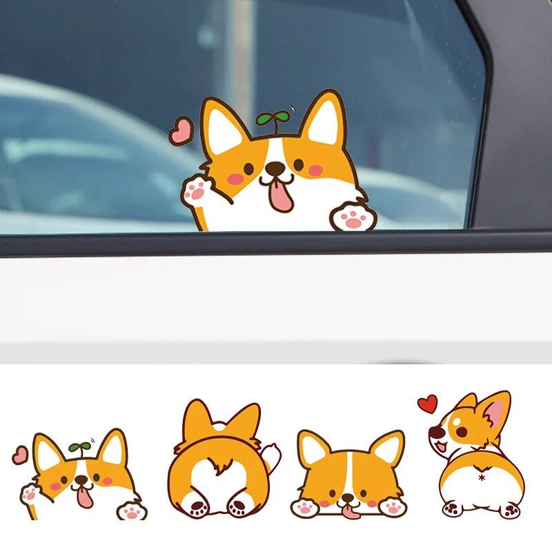 corgi dog pvc car sticker, view 6 - MRSLM