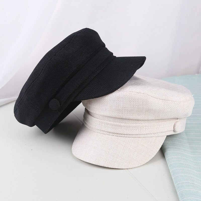 linen blend military hat, view 8 - MRSLM