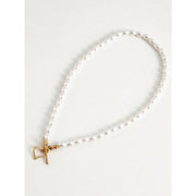 imitation pearl heart pendant necklace, view 9 - MRSLM