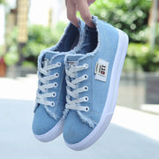 women's canvas flat sneakers, view 3 - MRSLM