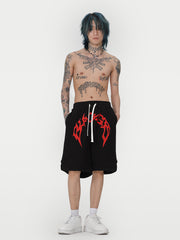 men's cotton shorts embroidered letters, view 5 - MRSLM