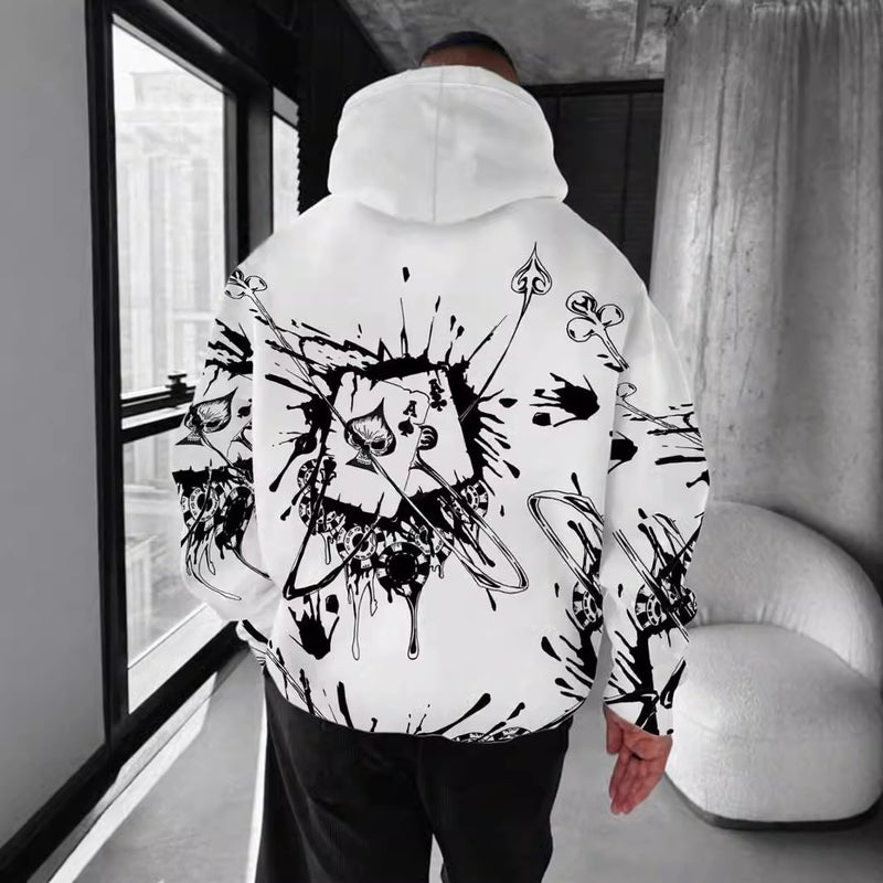 3D playing cards printed hoodie, view 4 - MRSLM