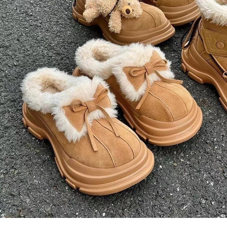 women's fur snow boots, view 3 - MRSLM