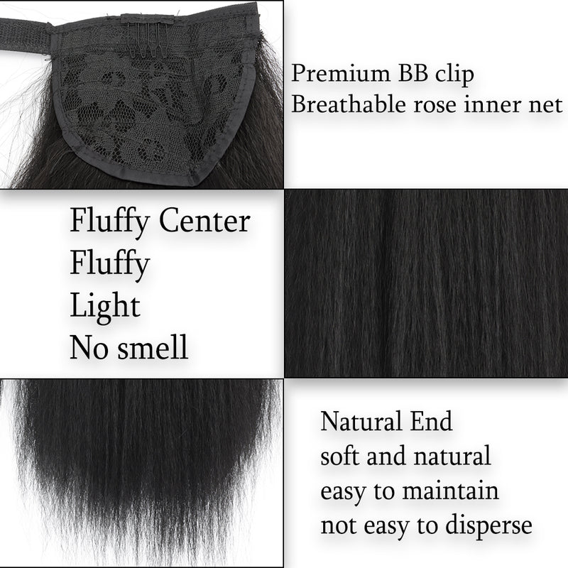 long straight ponytail hair extension, view 8 - MRSLM