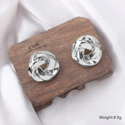 Gold spiral drop earrings, view 4 - MRSLM