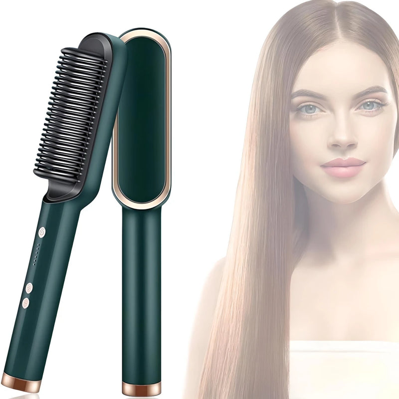 2-in-1 ionic hair straightening brush and curling iron, view 6 - MRSLM