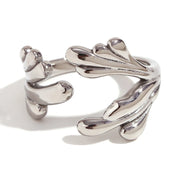 adjustable 18k gold plated ocean-inspired ring, view 3 - MRSLM