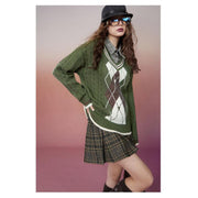 retro rhombus pullover sweater, view 4 - MRSLM