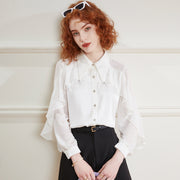 pearl collar chiffon shirt, view 2 - MRSLM