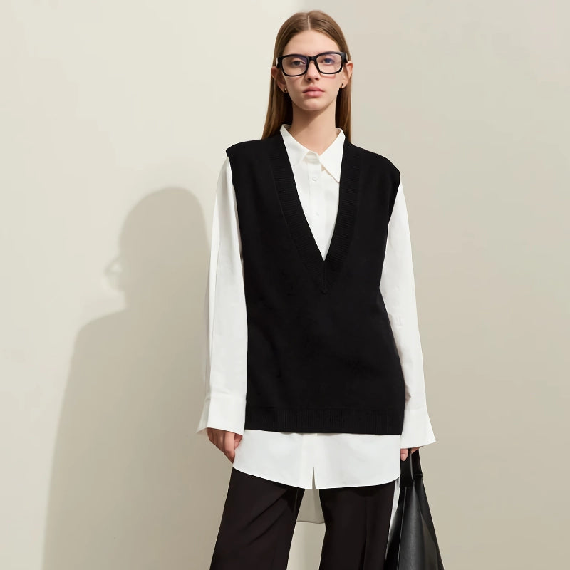 minimalist wool knitted vest - MRSLM