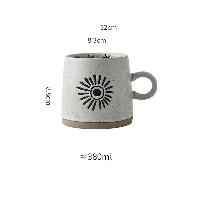 japanese hand-painted ceramic coffee mug, view 3 - MRSLM