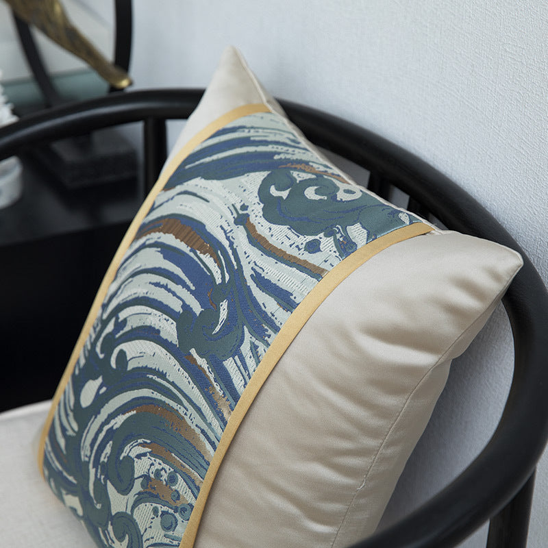 blue jacquard patchwork pillowcase - MRSLM