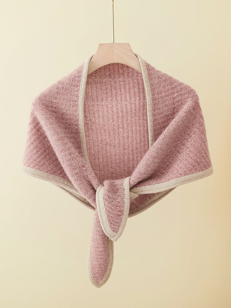 100% cashmere triangle scarf, view 3 - MRSLM