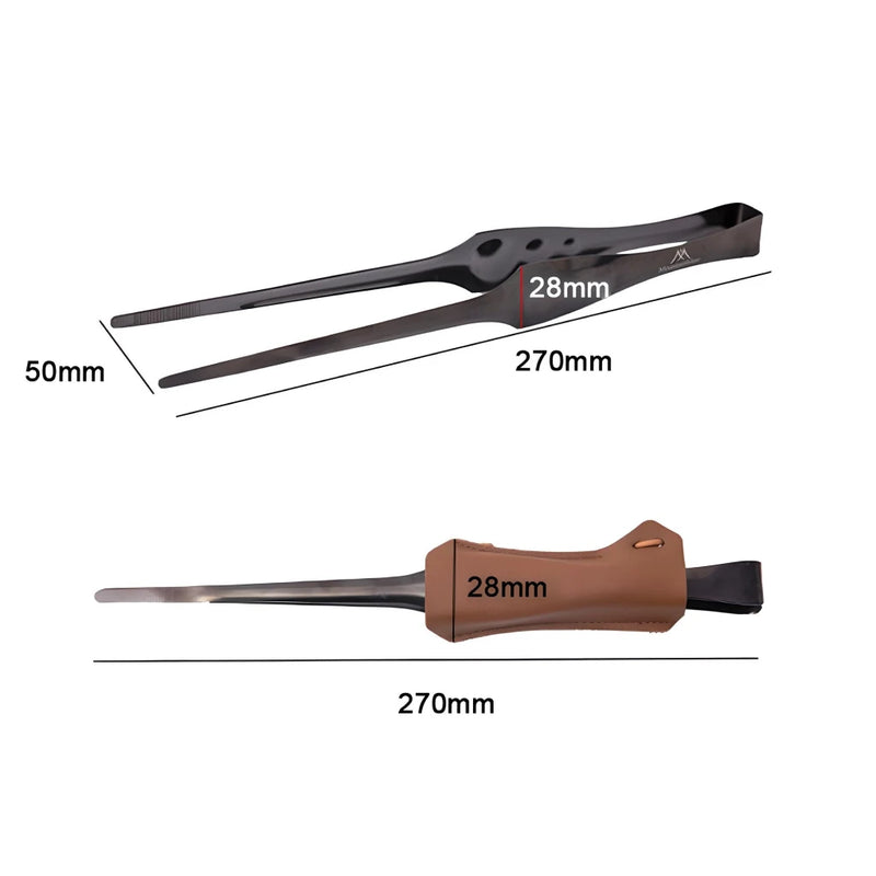 stainless steel food tongs with cover, view 6 - MRSLM