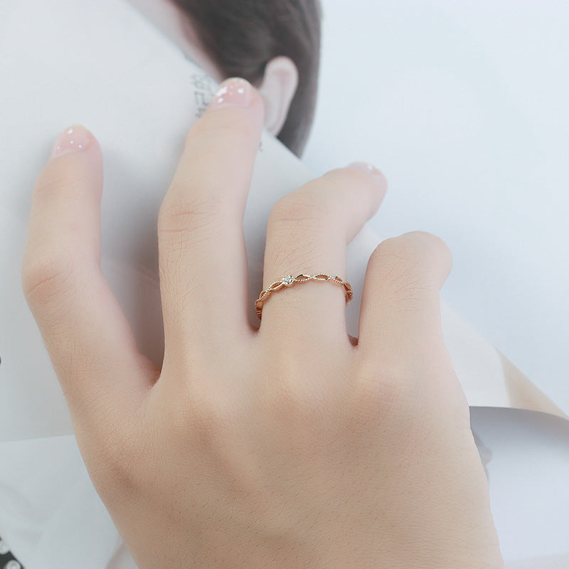 s925 sterling silver cross zircon ring - MRSLM