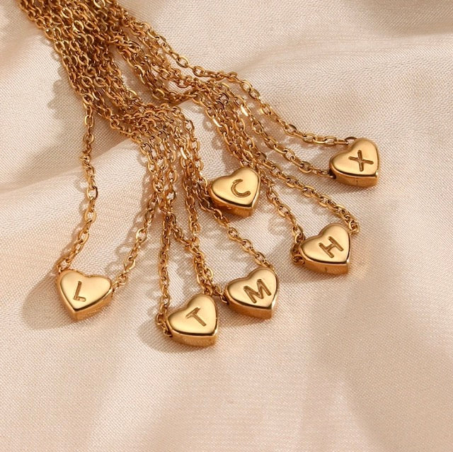gold plated love letter necklace, view 3 - MRSLM