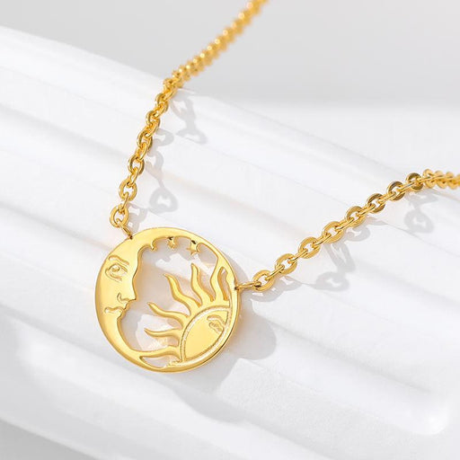 moon and sun coin pendant necklace - MRSLM