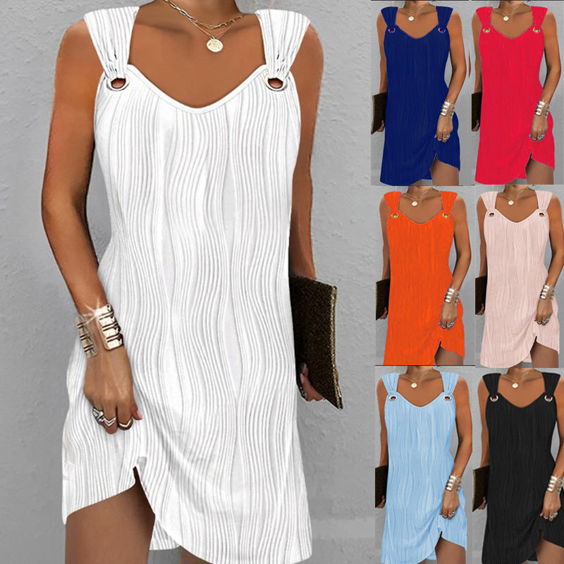 sleeveless vest jacquard dress, view 3 - MRSLM