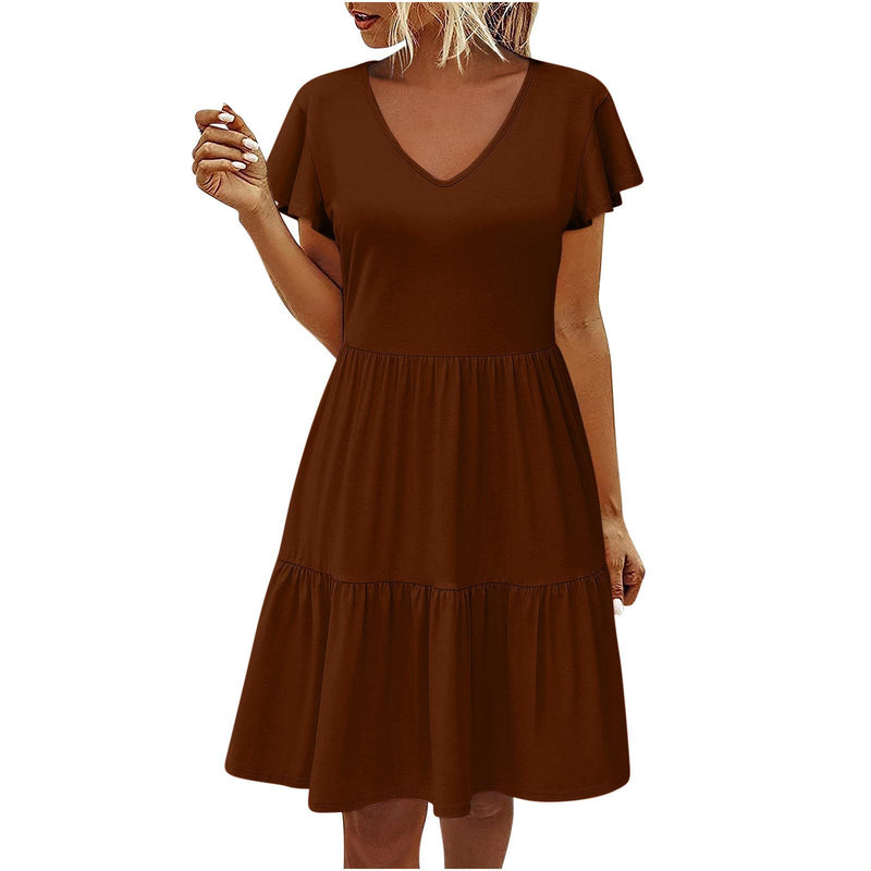 women's pleated layered dress, view 15 - MRSLM