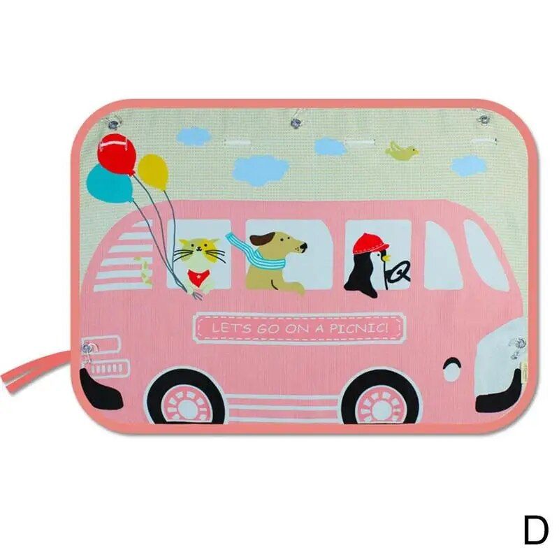 Cartoon Rear Window Car Sunshade: UV Protection & Fun Design for Kids