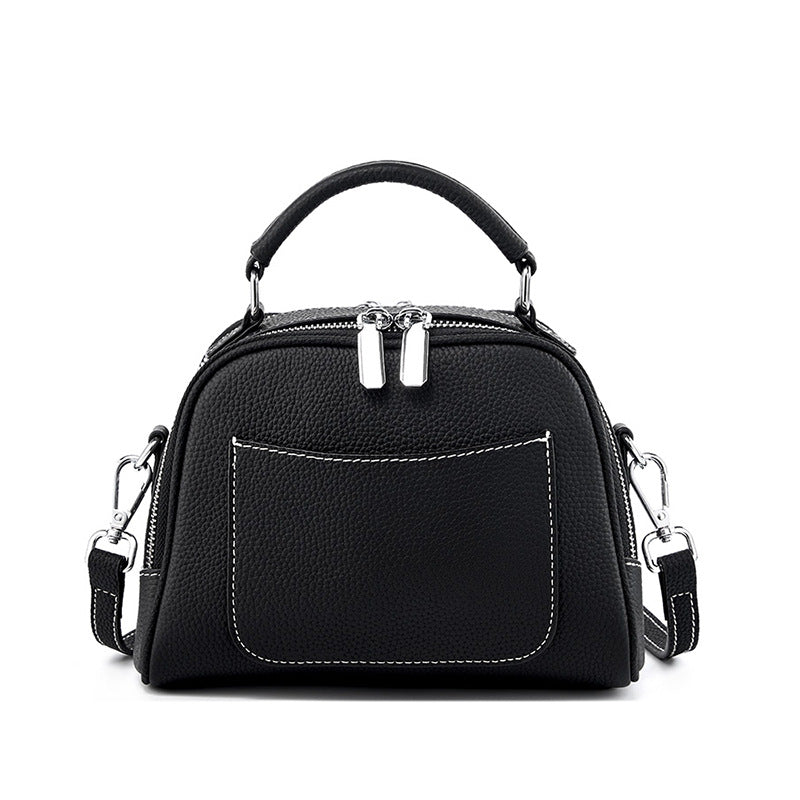 Cowhide leather shoulder bag, view 3 - MRSLM