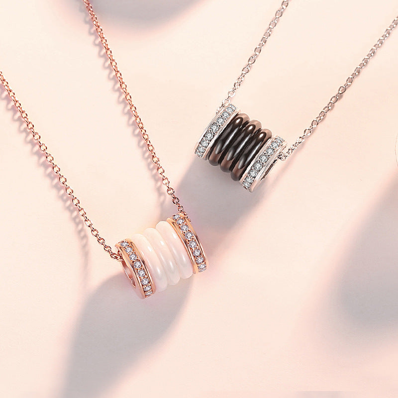 ferris wheel silver necklace, view 3 - MRSLM